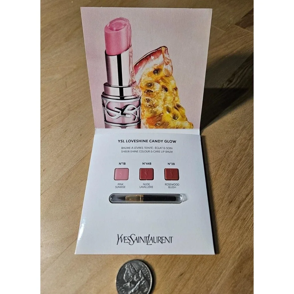 Yves Saint Laurent YSL Loveshine Lipstick 3 Shade Carded Sample /Applicator#F2-3